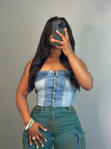 Blues : denim corset