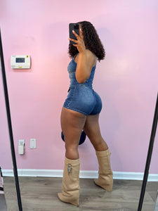 Carmen : denim romper