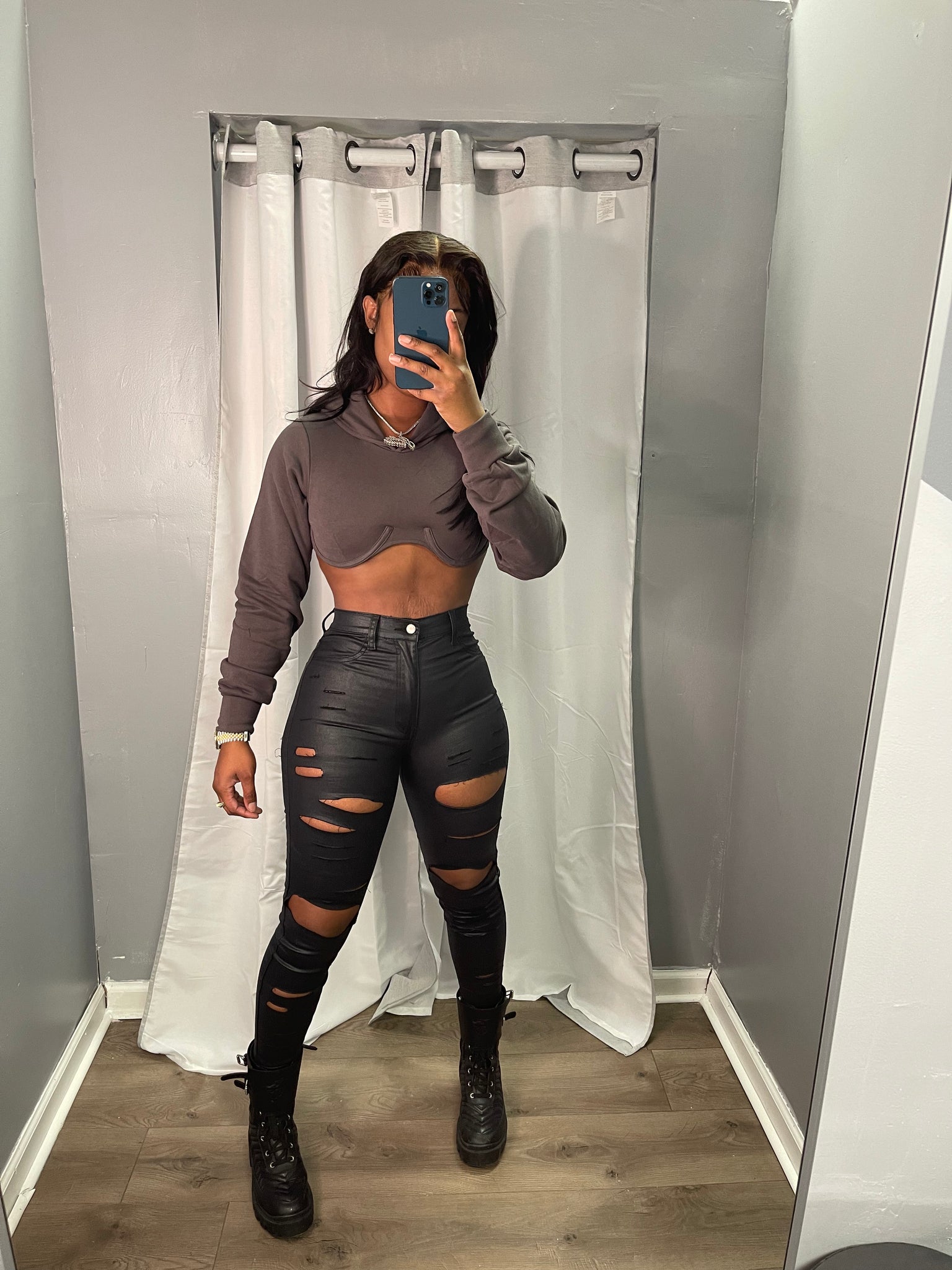 Loaded Distressed leather pants Bella Vamier